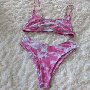 Aurelle Pink Tie Dye Bikini Set
